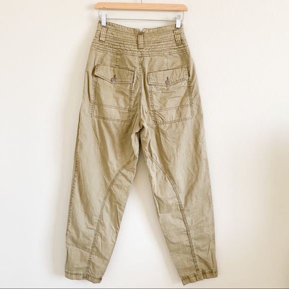 FREE PEOPLE Green Pleated Pants - Picture 4 of 7